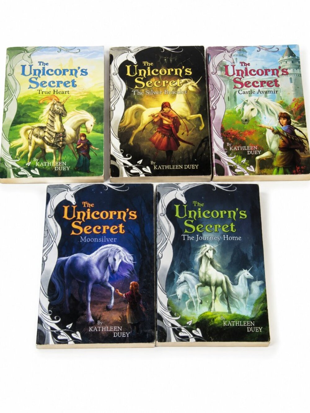 Set of (5) THE UNICORN’S SECRET Chapter Books by Kathleen Duey (Ages 7-10)